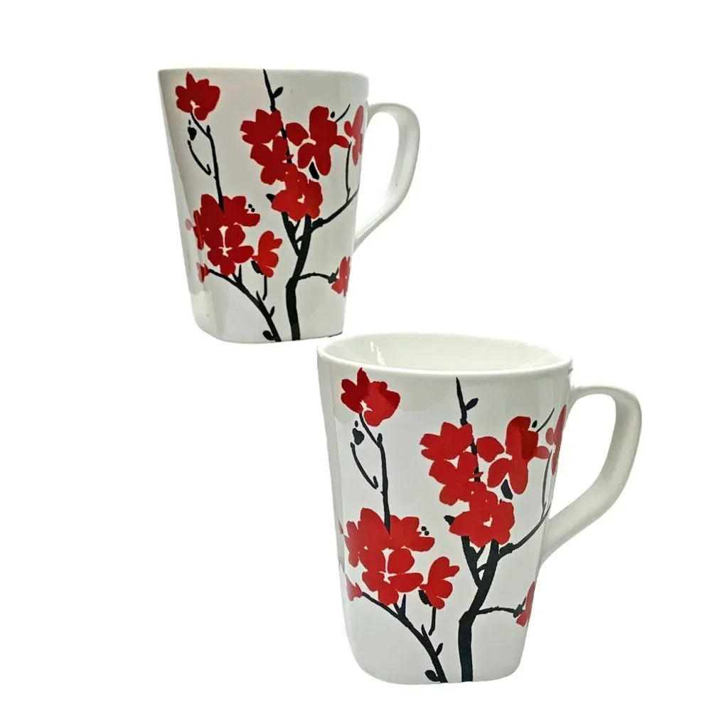 Lot‎ of 2 Coventry Makayla Fine Porcelain Japanese Cherry Blossom Pattern Mugs
